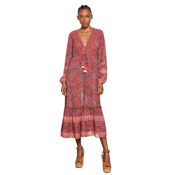 VERONICA BEARD Vani long sleeves floral print dress size M summer dress … - Picture 1 of 11